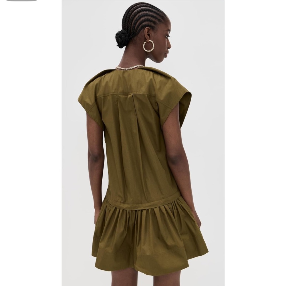 A.L.C. Embress cotton Mini Dress - Olive Green - Picture 5 of 7